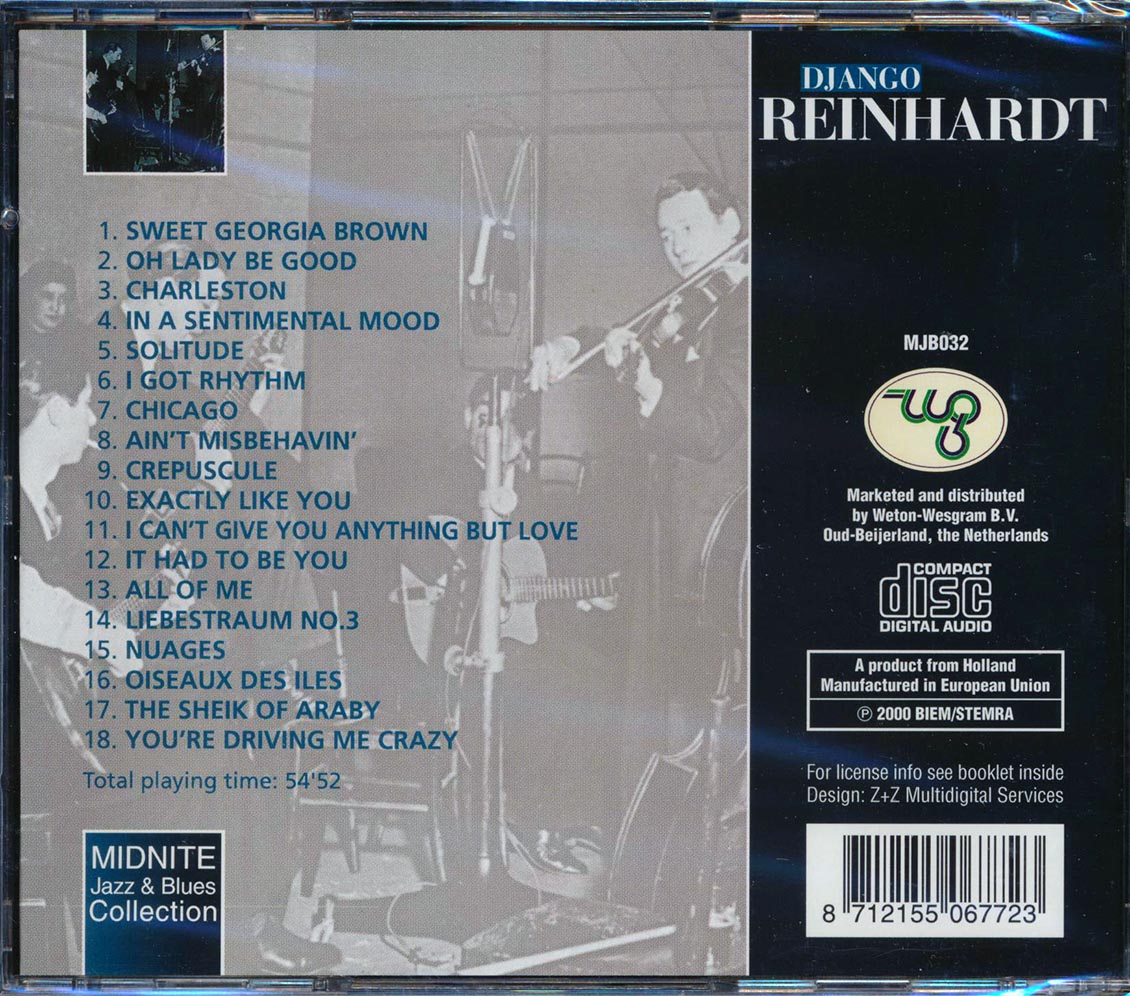 Django Reinhardt - Hot Club De France Music CD