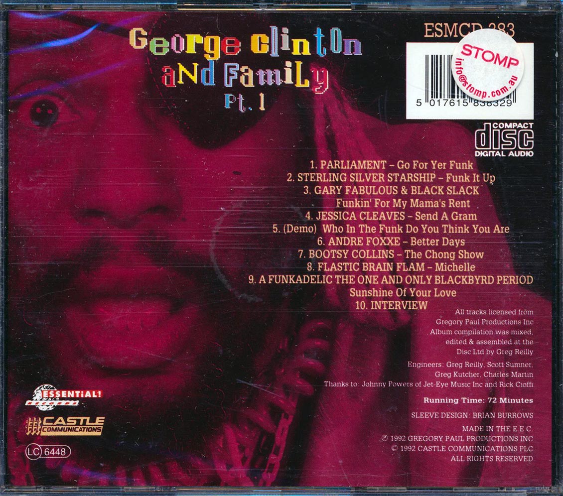 Funkadelic Parliament Bootsy Collins Etc George Clinton & Family Part 1 Music CD