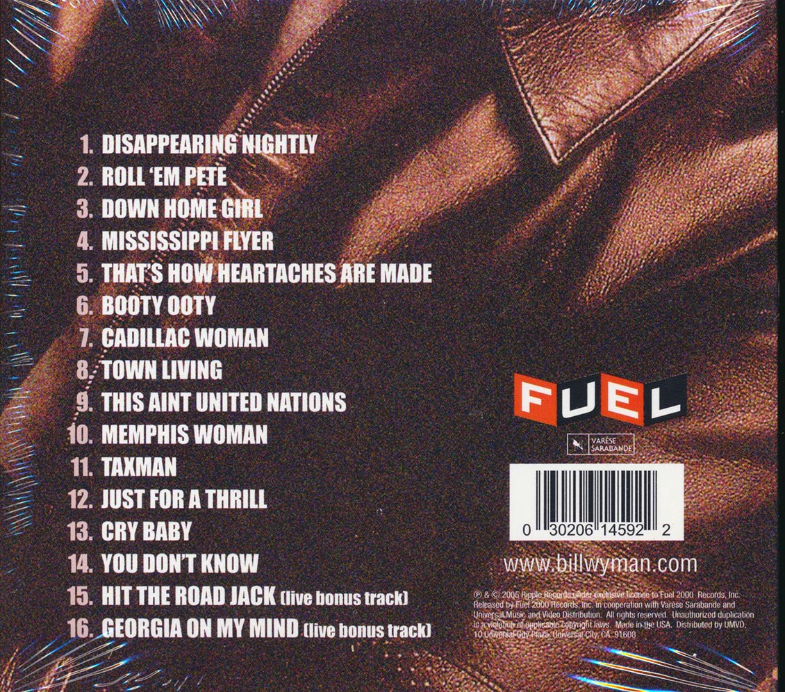 Bill Wyman Bill Wyman's Rhythm Kings Just For A Thrill +2 bonus tracks deluxe 3 fold digipak Music CD