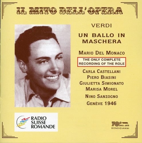 the album cover for Verdi / Del Monaco / Castellani / Biasini - Un Ballo in Maschera
