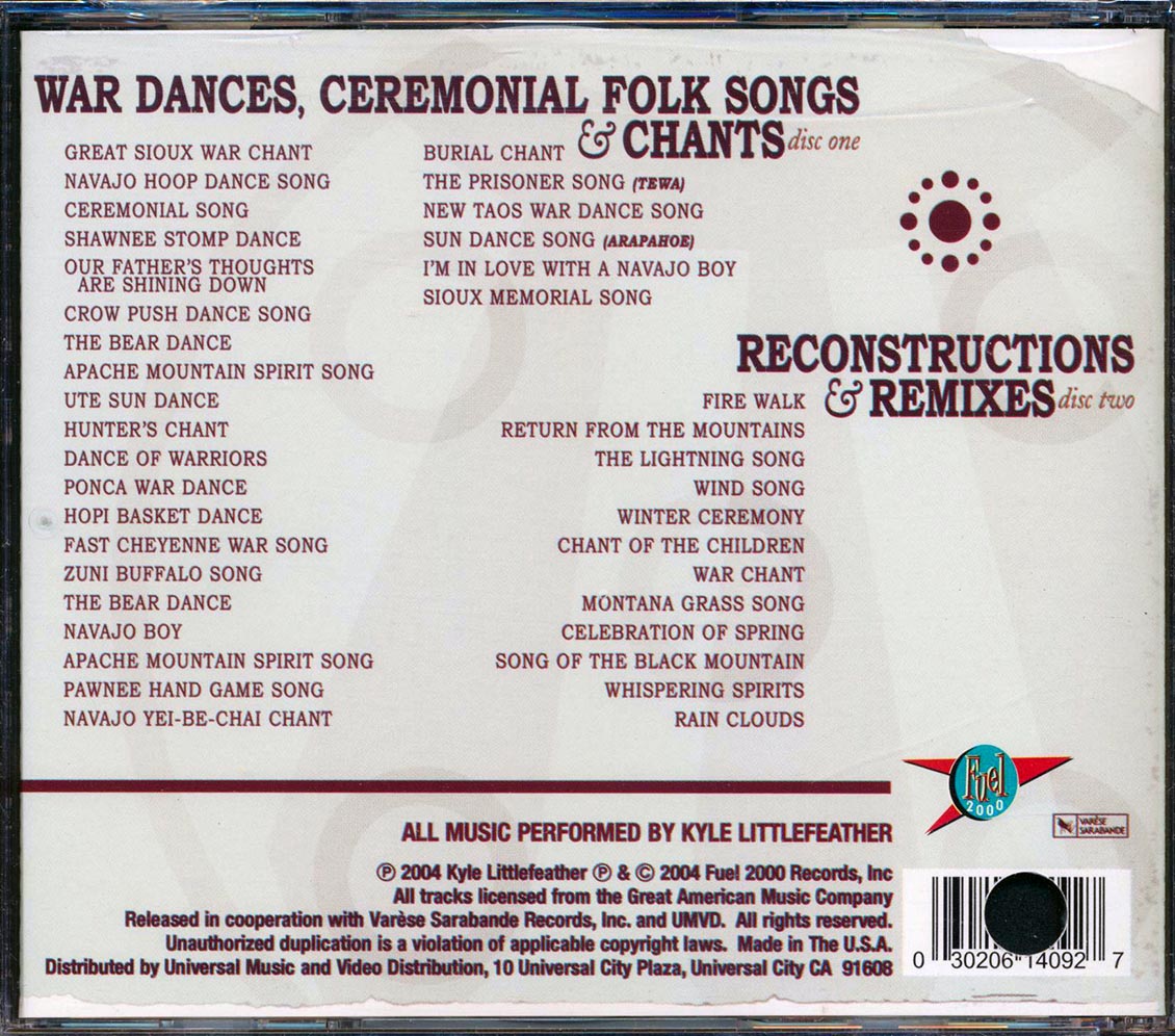 Kyle Littlefeather The Unconquered Spirit Chants & Trances Of The Native American Indian 38 tracks 2xCD marked/ltd stock Music CD
