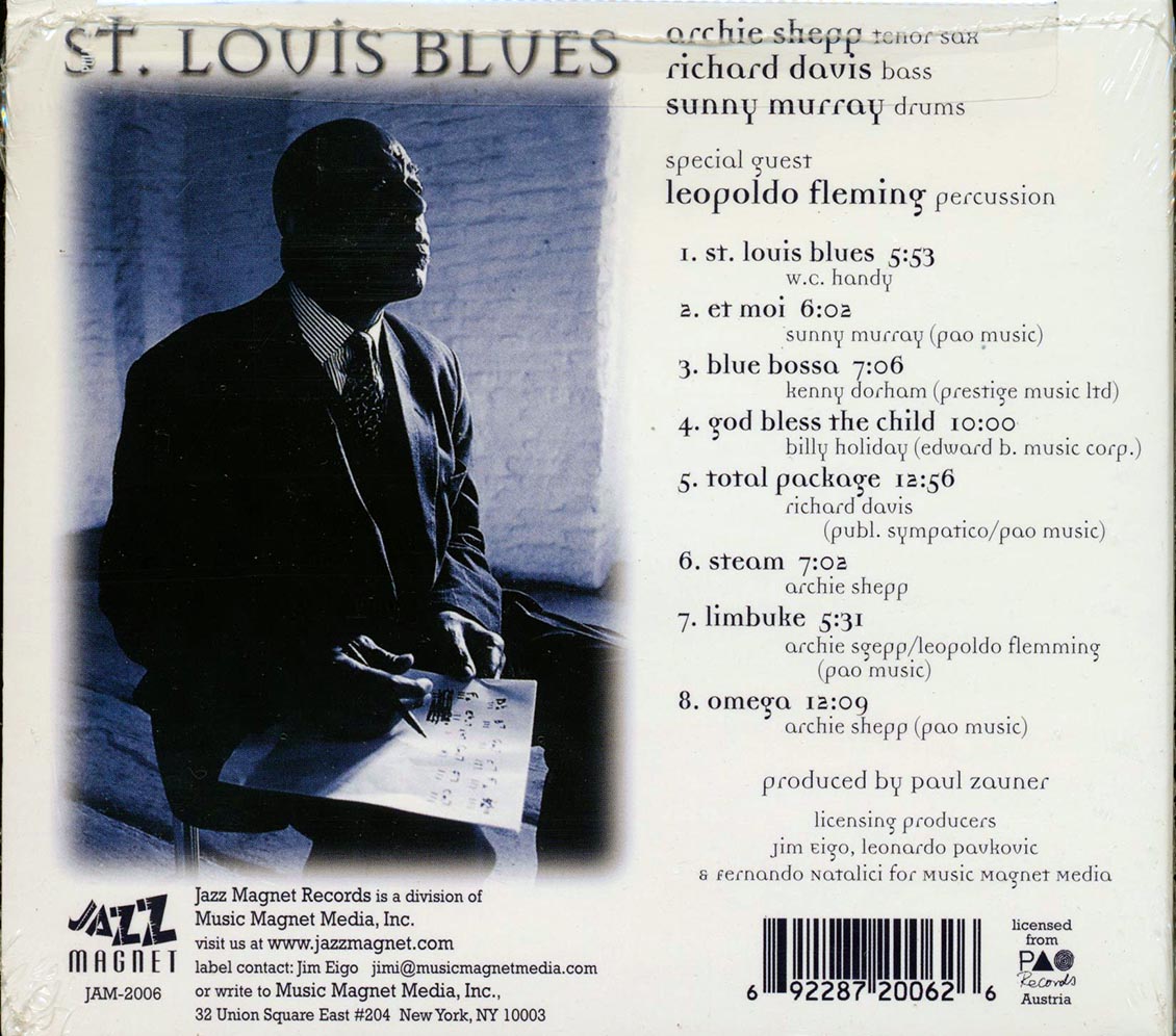 Archie Shepp Richard Davis Sunny Murray St Louis Blues Music CD
