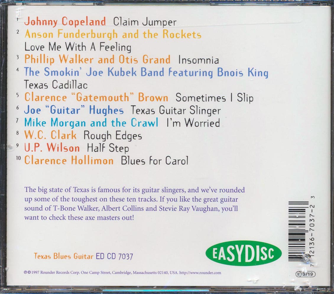 Clarence Gatemouth Brown, Johnny Copeland, Joe Guitar Hughes, Etc. - Texas Blues Guitar (marked/ltd stock) Music CD