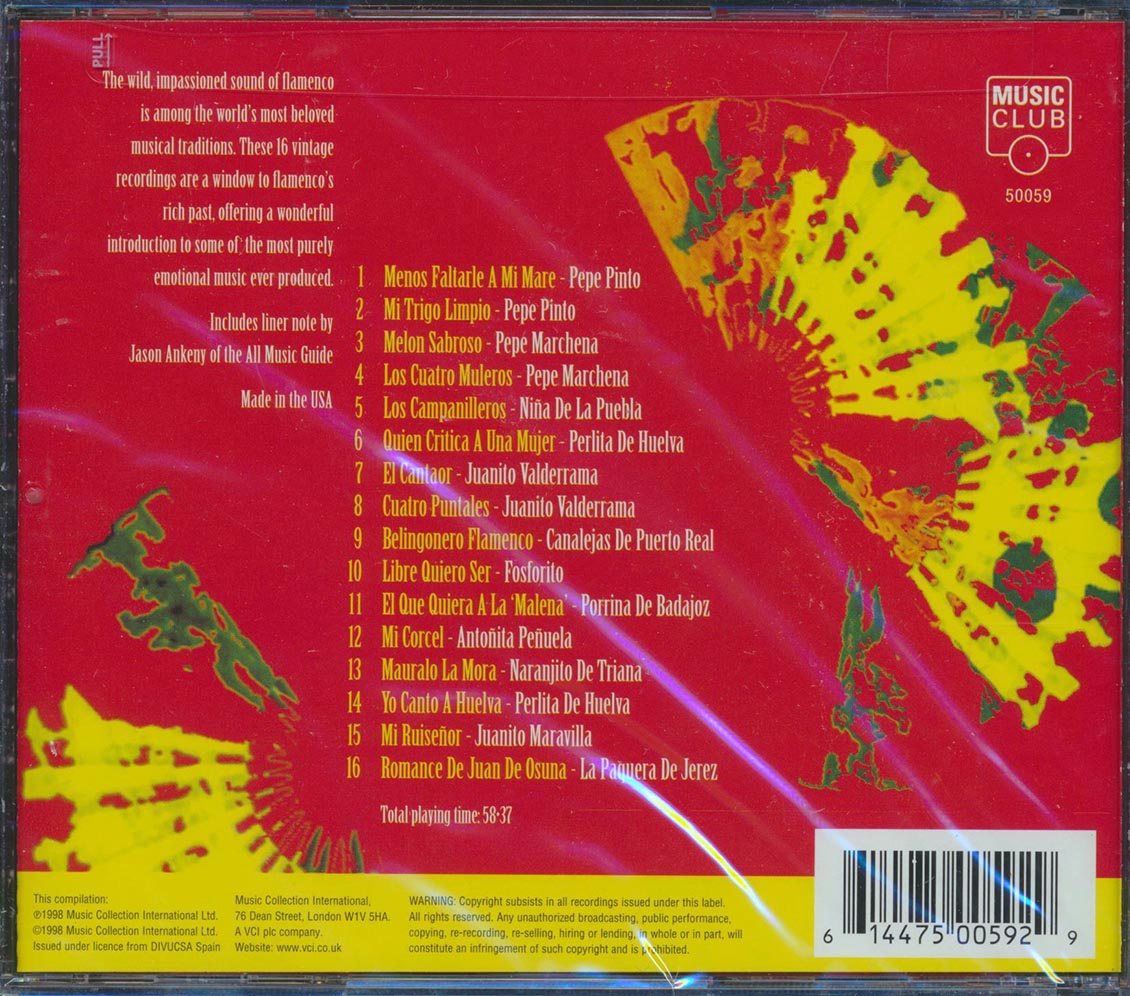 Various - El Sonido De Flamenco: 16 Traditional Songs From The Heart Of Spain Music CD