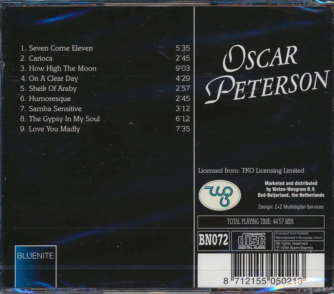 Oscar Peterson On A Clear Day Music CD