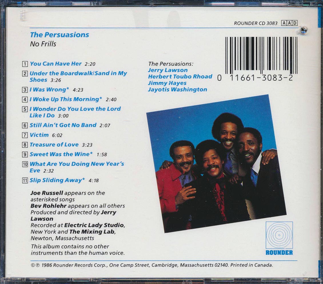 The Persuasions - No Frills (marked/ltd stock) Music CD