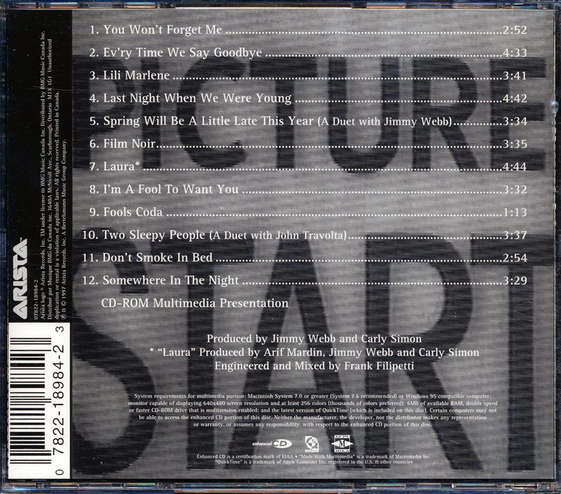 Carly Simon Film Noir Music CD