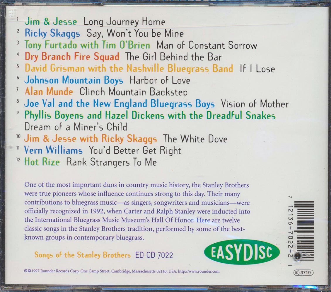 Ricky Skaggs, Jim & Jesse, Johnson Mountain Boys, Etc. - Songs Of The Stanley Brothers (marked/ltd stock) Music CD