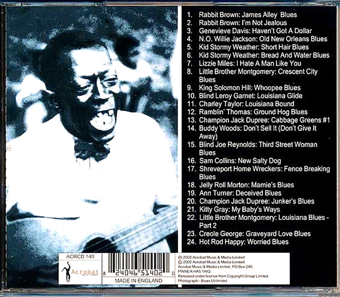 Jelly Roll Morton, Rabbit Brown, Kid Stormy Weather, Etc. - New Orleans Blues Music CD