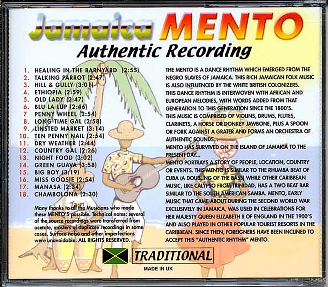Various - Jamaica Mento Authentic Recording Music CD