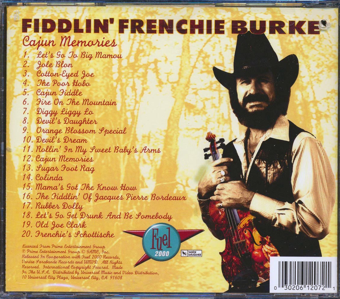Fiddlin' Frenchie Burke - Cajun Memories (marked/ltd stock) Music CD