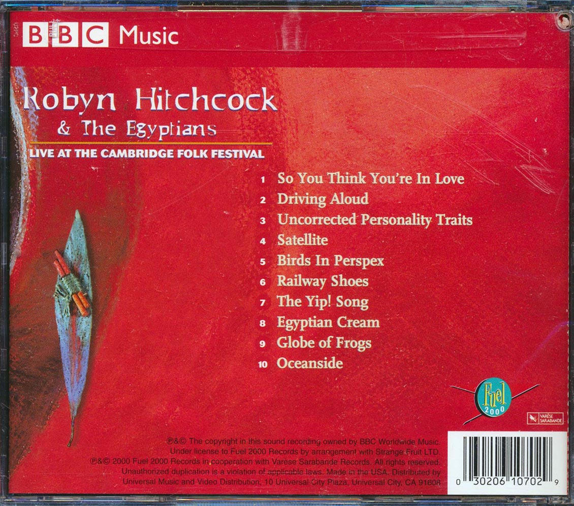 Robyn Hitchcock & The Egyptians - Live At The Cambridge Folk Festival Music CD