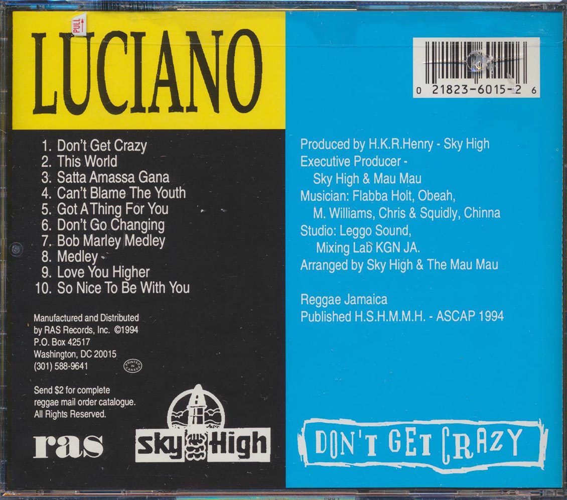Luciano - Don't Get Crazy (marked/ltd stock) Music CD