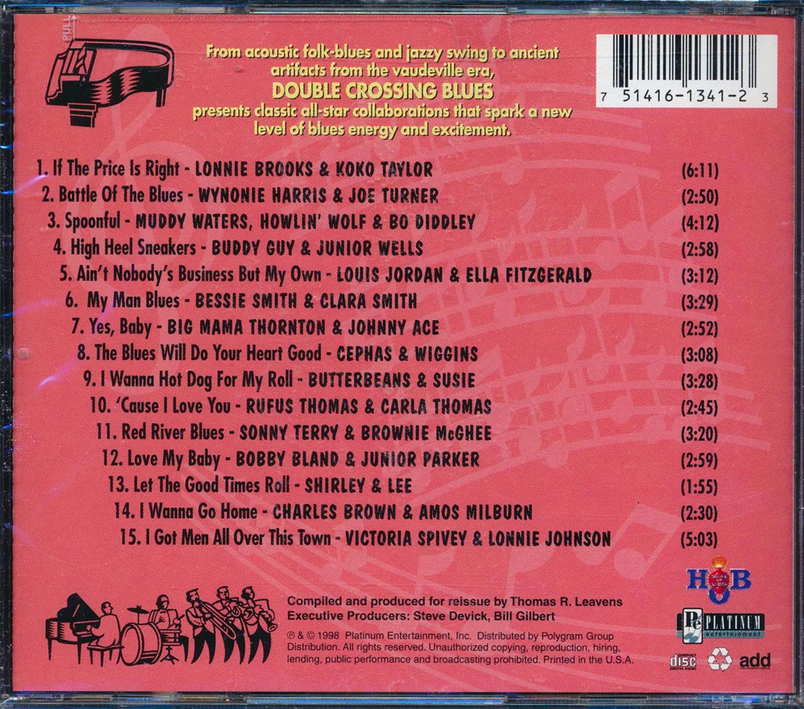 Louis Jordan Junior Wells Joe Turner Muddy Waters Etc Double Crossing Blues Livin' In The House Of Blues Music CD