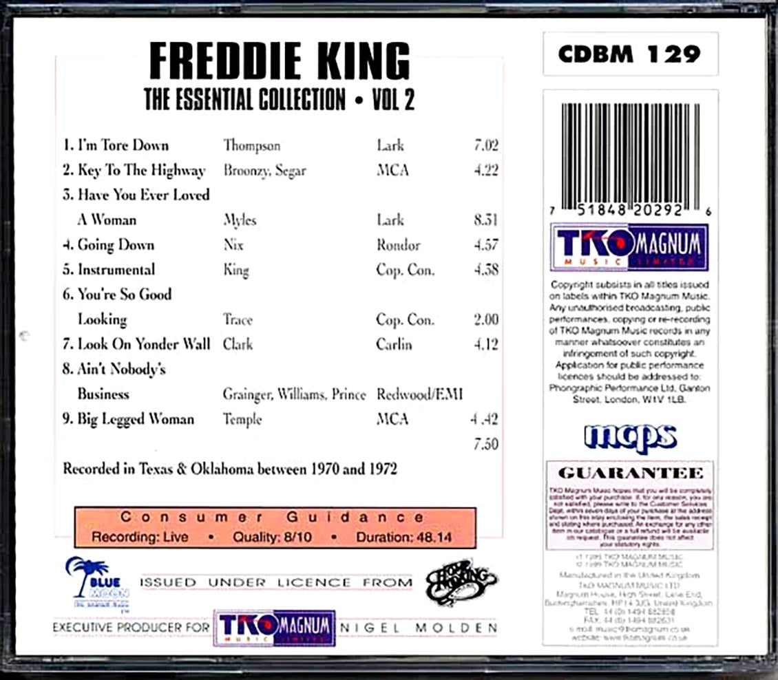 Freddie King - Boogie On Down: The Essential Collection Volume 2 Music CD
