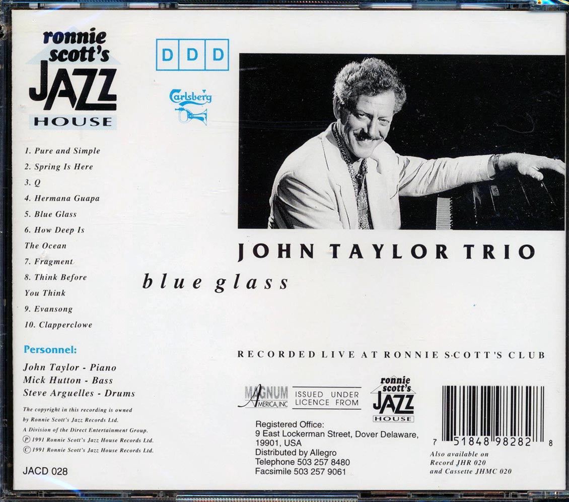 John Taylor Trio - Blue Glass (marked/ltd stock) Music CD