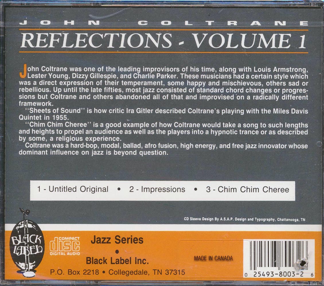 John Coltrane Reflections marked/ltd stock Music CD