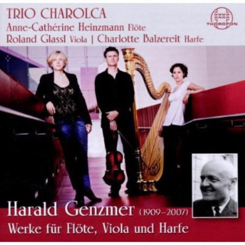 the album cover for Genzmer / Trio Charolca - Works for Flute Viola Harp