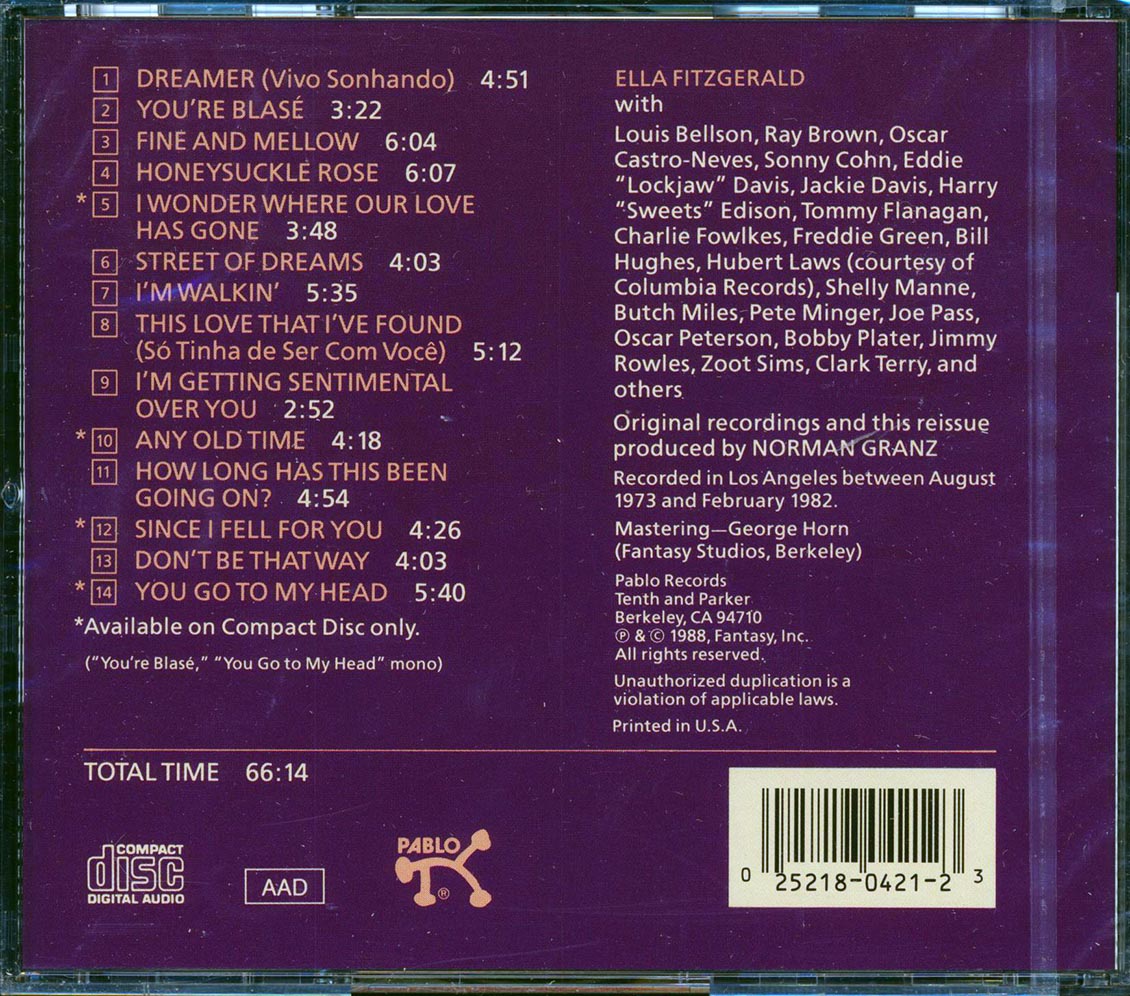 Ella Fitzgerald - Best Of Ella Fitzgerald Music CD