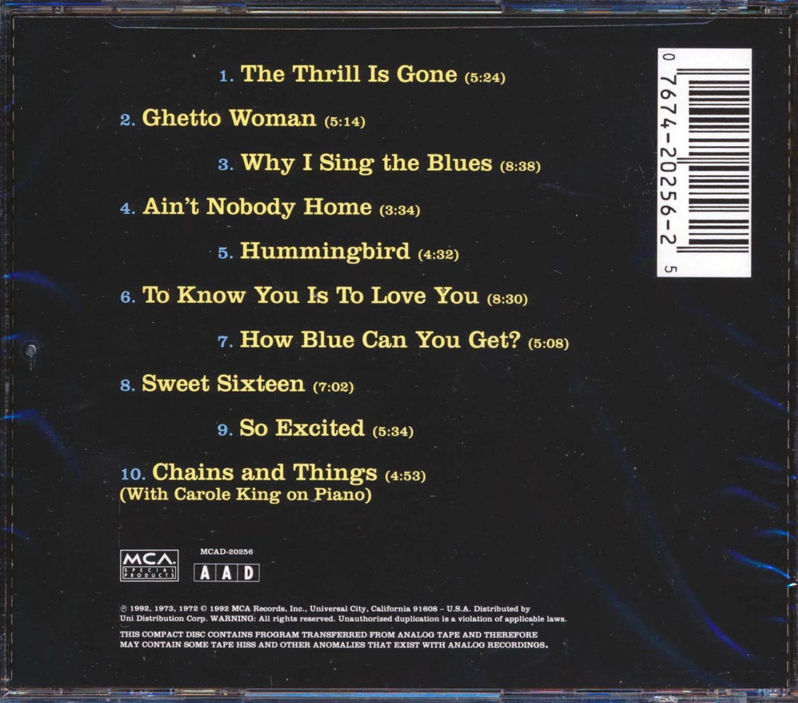 BB King - Why I Sing The Blues Music CD