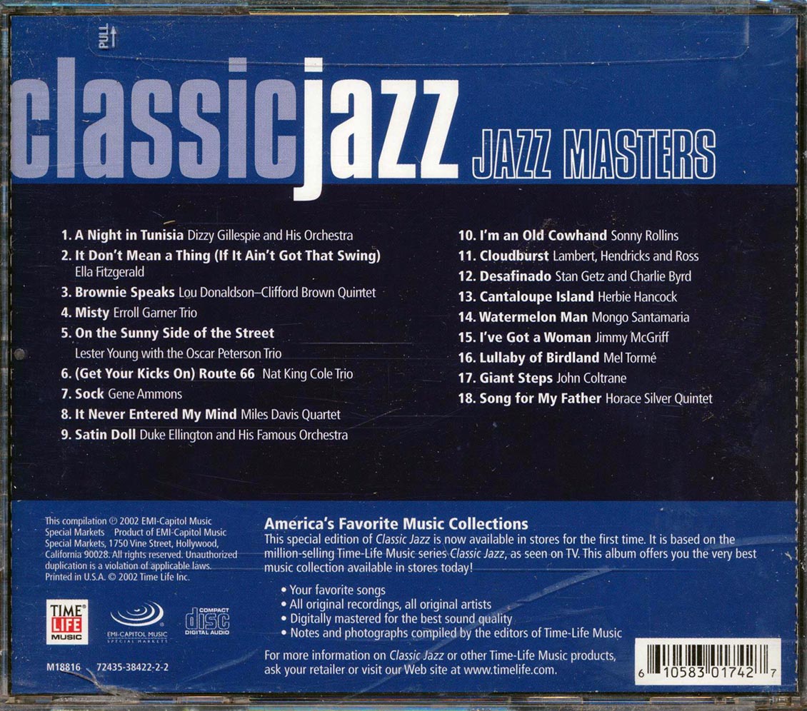 Sonny Rollins Charlie Byrd Miles Davis Ella Fitzgerald Etc Classic Jazz Jazz Masters Music CD