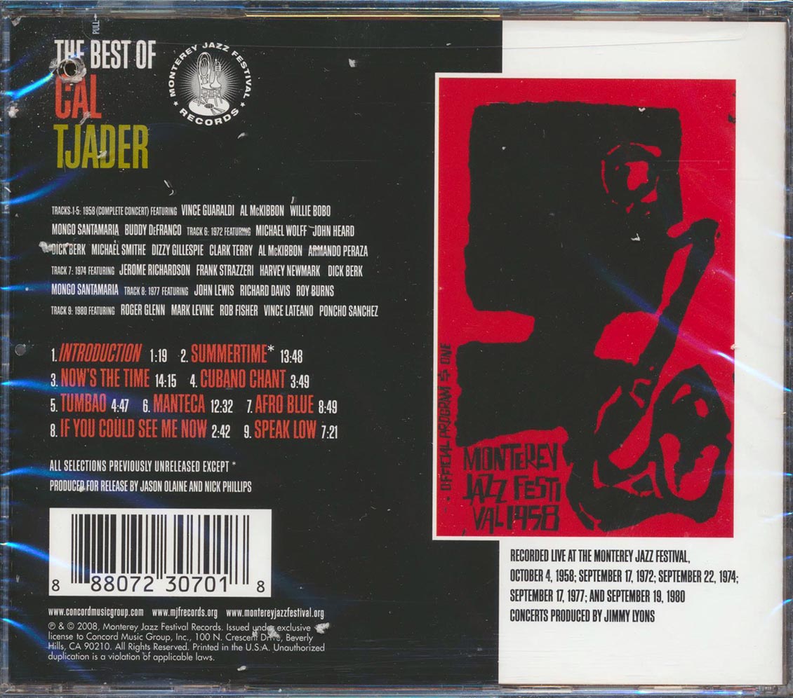 Cal Tjader - Best Of: Live At The Monterey Jazz Festival 1958-1980 Music CD