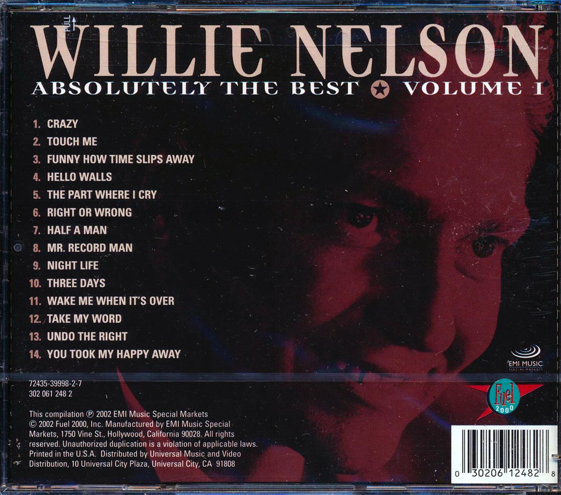 Willie Nelson Absolutely The Best Volume 1 Music CD