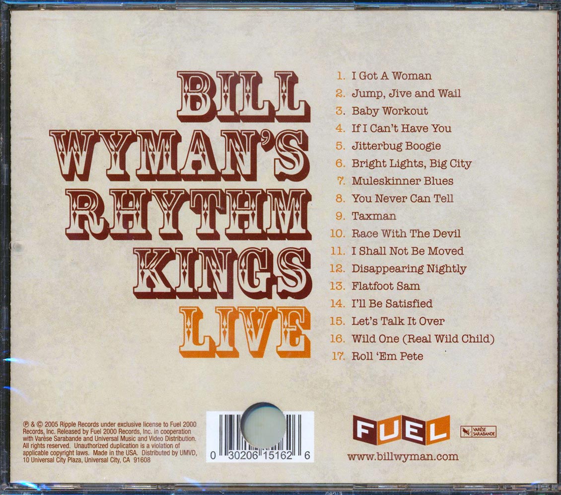 Bill Wyman's Rhythm Kings - Bill Wyman's Rhythm Kings's Rhythm Kings Live (marked/ltd stock) Music CD
