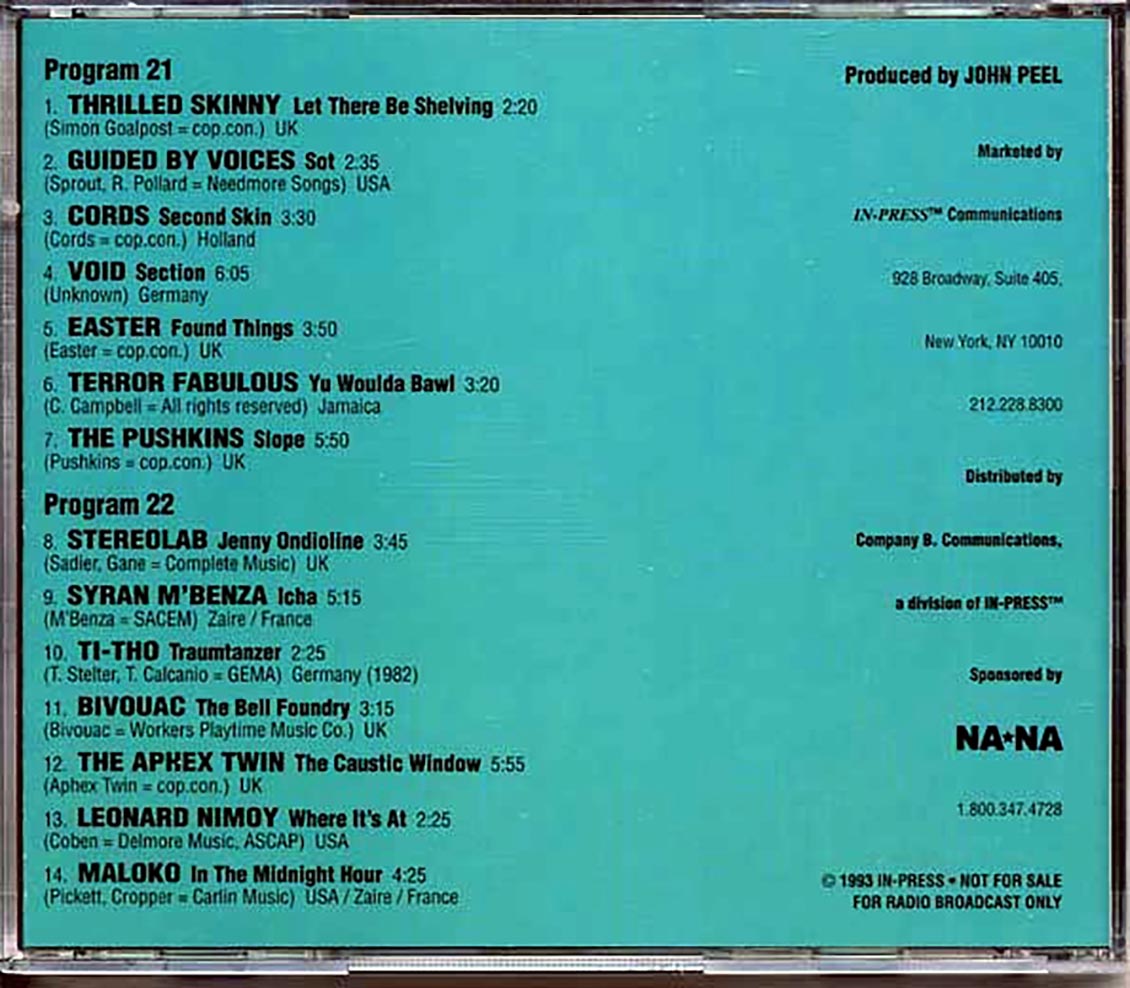 Various Peel Out In The States Programs 21 & 22 Music CD