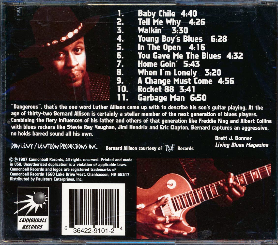 Bernard Allison Keepin' The Blues Alive Music CD