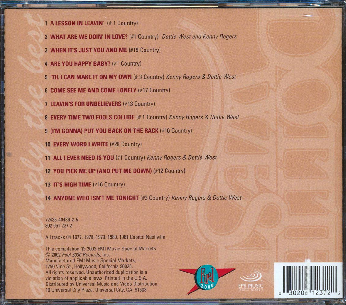 Dottie West - Absolutely The Best (marked/ltd stock) Music CD