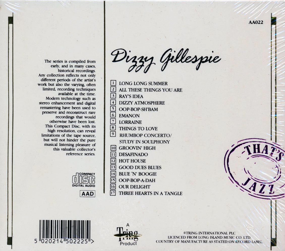 Dizzy Gillespie - Audio Archive Collectors Edition: 17 Reflective Recordings Music CD