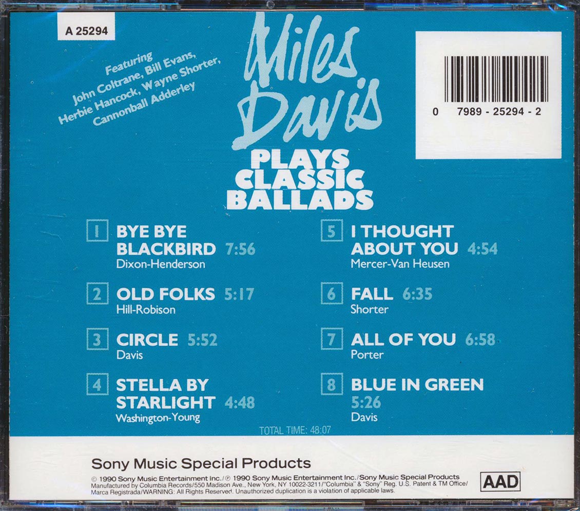 Miles Davis - Miles Davis Plays Classic Ballads Music CD