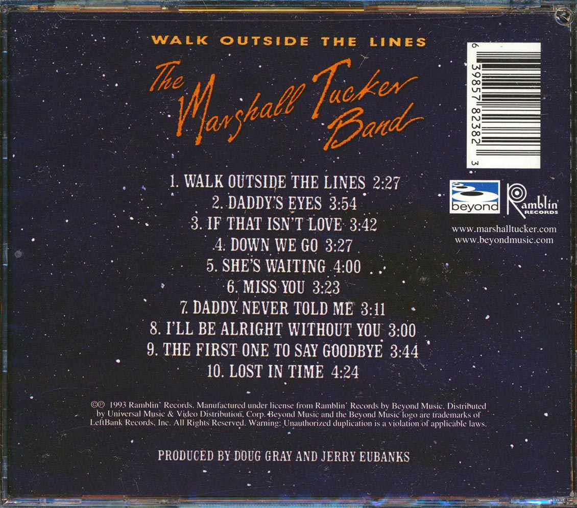 The Marshall Tucker Band - Walk Outside The Lines (marked/ltd stock) Music CD