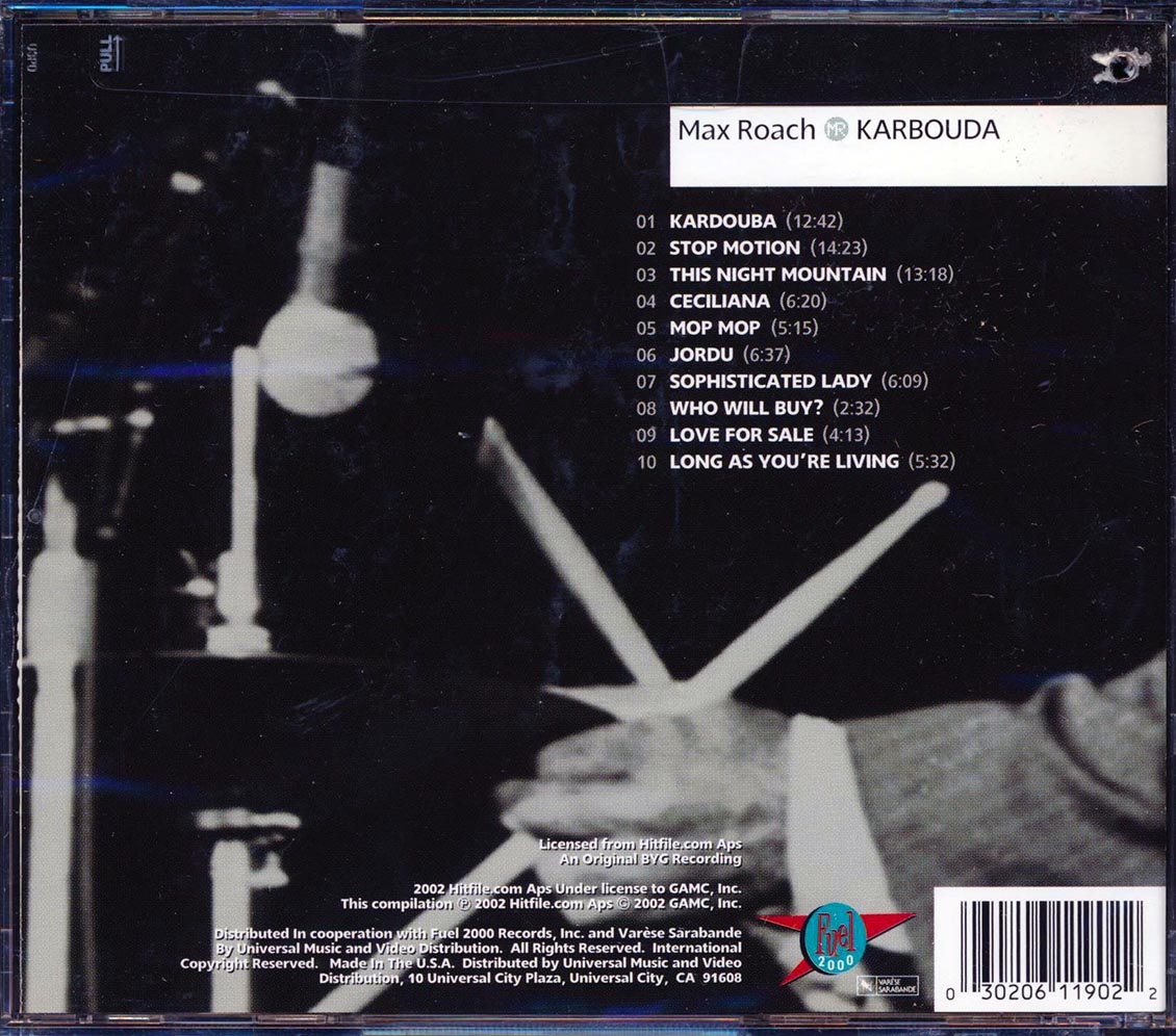 Max Roach - Karbouda (marked/ltd stock) Music CD