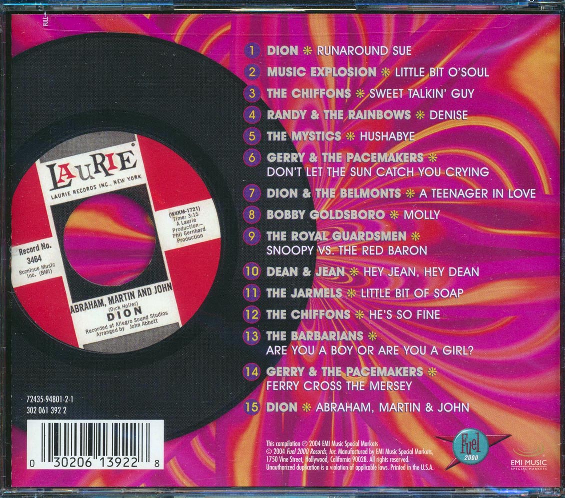 Dion & The Belmonts, The Chiffons, Gerry & The Peacemakers, Snoopy Vs. The Red Baron, Etc. - Absolutely The Best Of The 60's Volume 2 Music CD