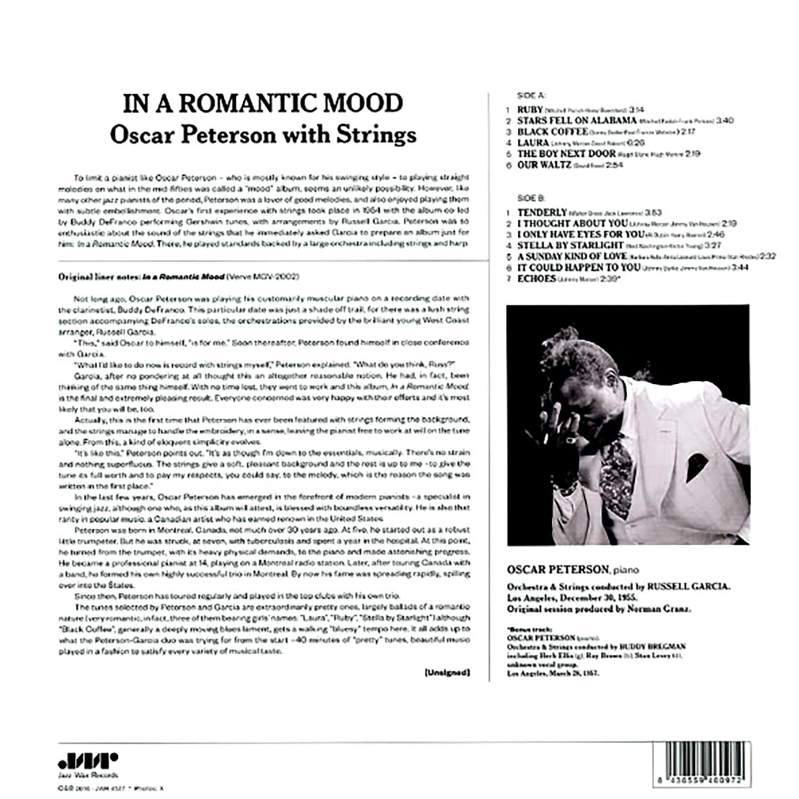 Oscar Peterson With Strings - In A Romantic Mood (+bonus track) (ltd. ed.) (180g) Vinyl Record
