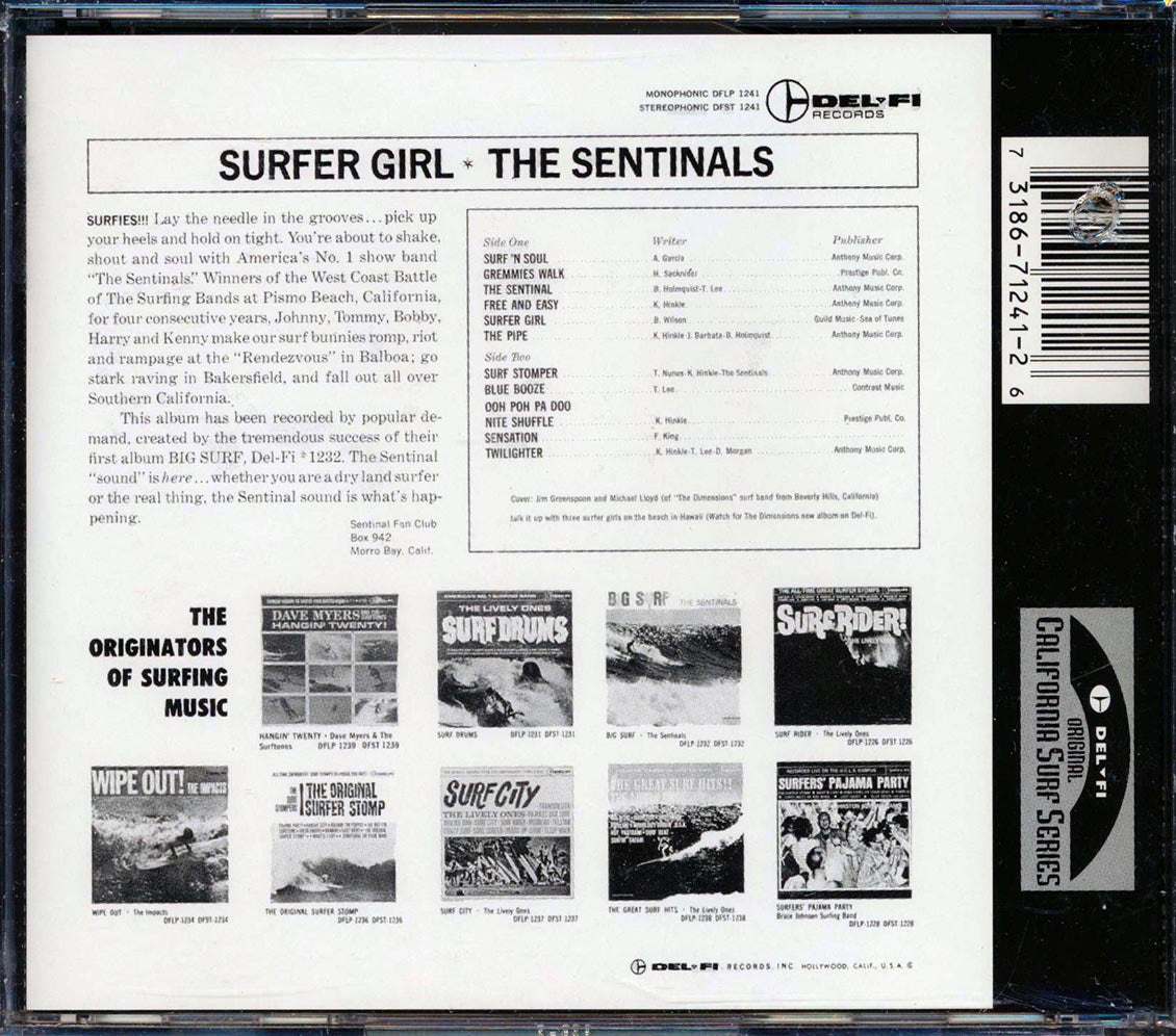 The Sentinals - Surfer Girl (marked/ltd stock) Music CD