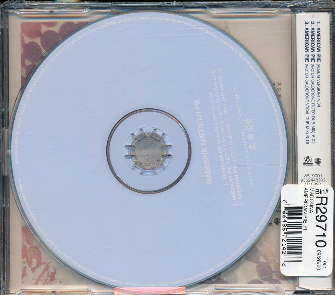 Madonna American Pie 3 Track EP Music CD