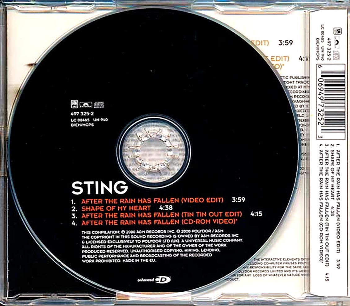 Sting - After The Rain Has Fallen (4 Track EP) Music CD