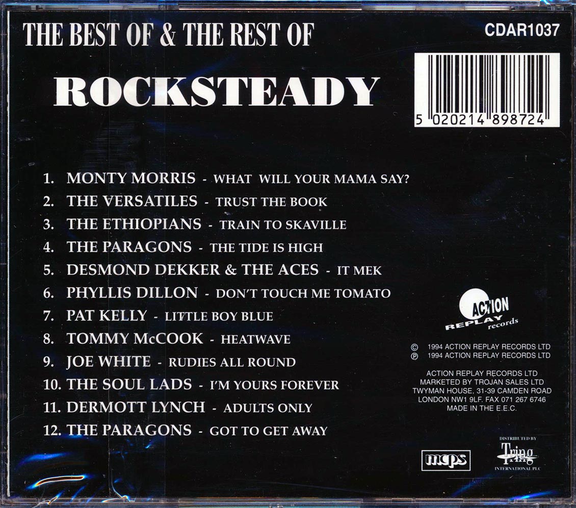 Desmond Dekker, Phyllis Dillon, The Ethiopians, Monty Morris, The Paragons, Etc. - The Best Of & The Rest Of Rock Steady Music CD