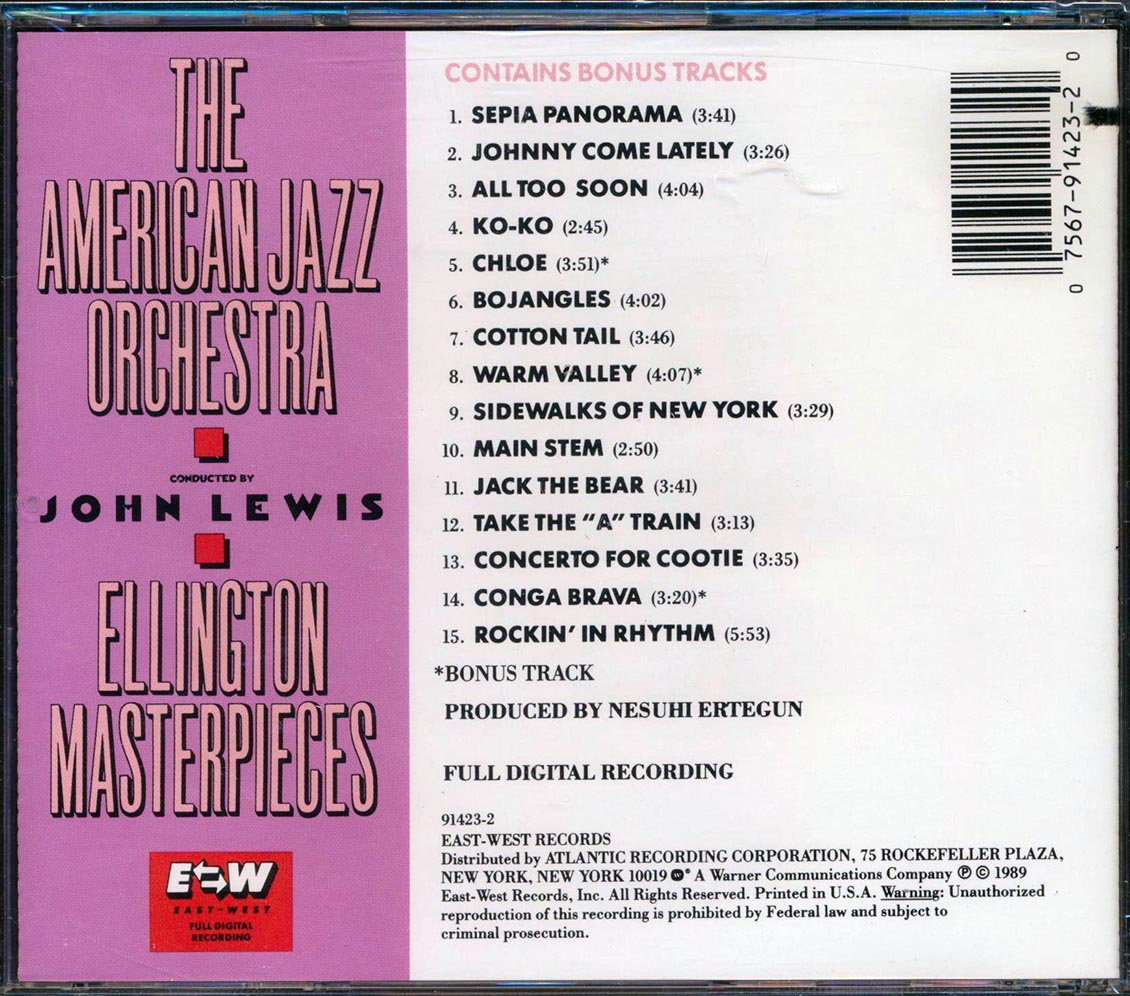 American Jazz Orchestra Ellington Masterpieces marked/ltd stock Music CD