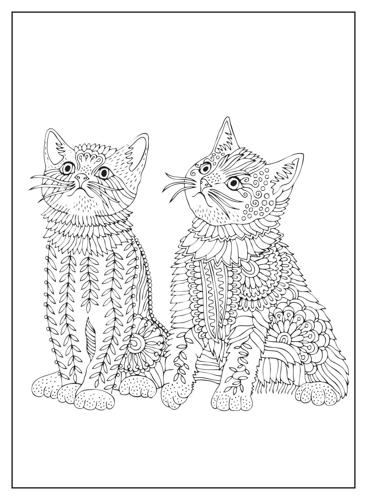 Cat Coloring - 32 Adorable Designs, Adult Coloring Book, Kittens Sleeping, Playing & Posing, Relax Your Brain, De-Stress, Unwind, Unplug, Self-Care, Embrace Creativity, Boost Focus & Feline Fun!