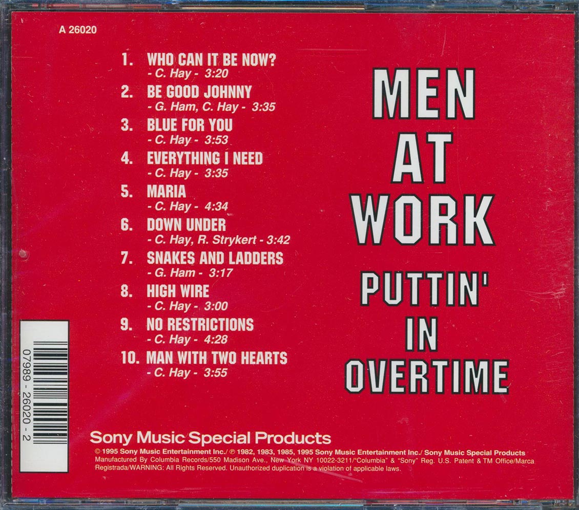 Men At Work - Puttin' In Overtime Music CD
