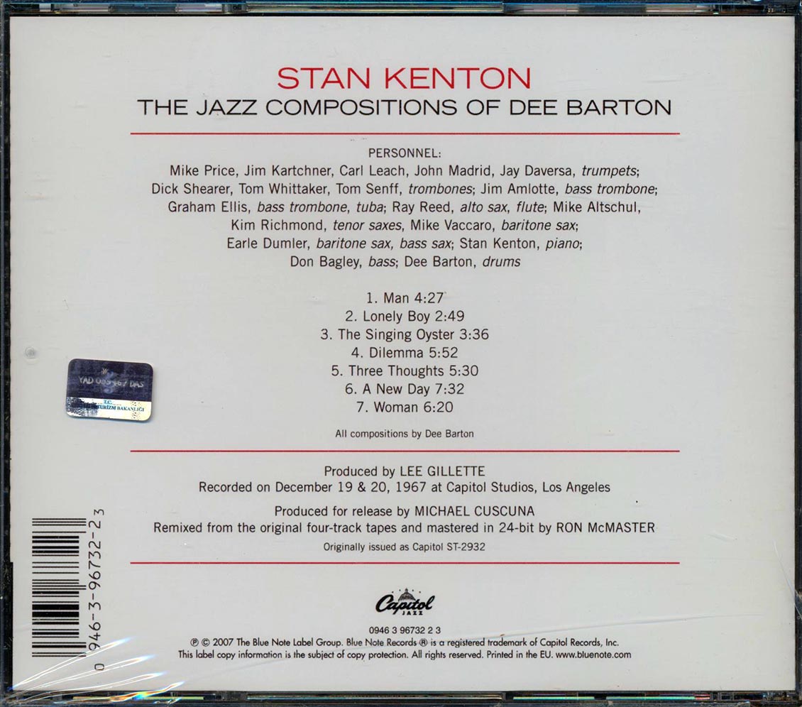 Stan Kenton - Stan Kenton Conducts The Jazz Compositions Of Dee Barton Music CD