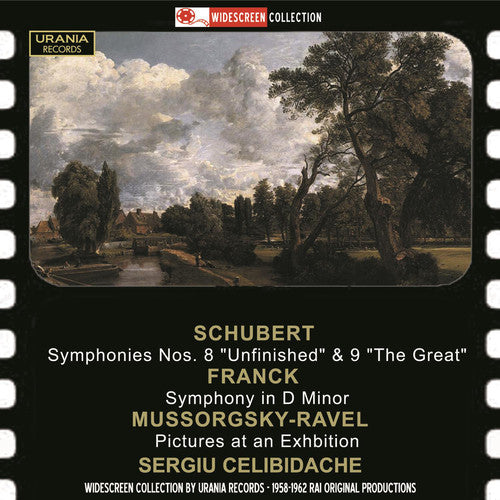 the album cover for Schubert / Franck / Celibidache - Sym Nos. 8 & 9 / Sym in D minor / Pictures at An