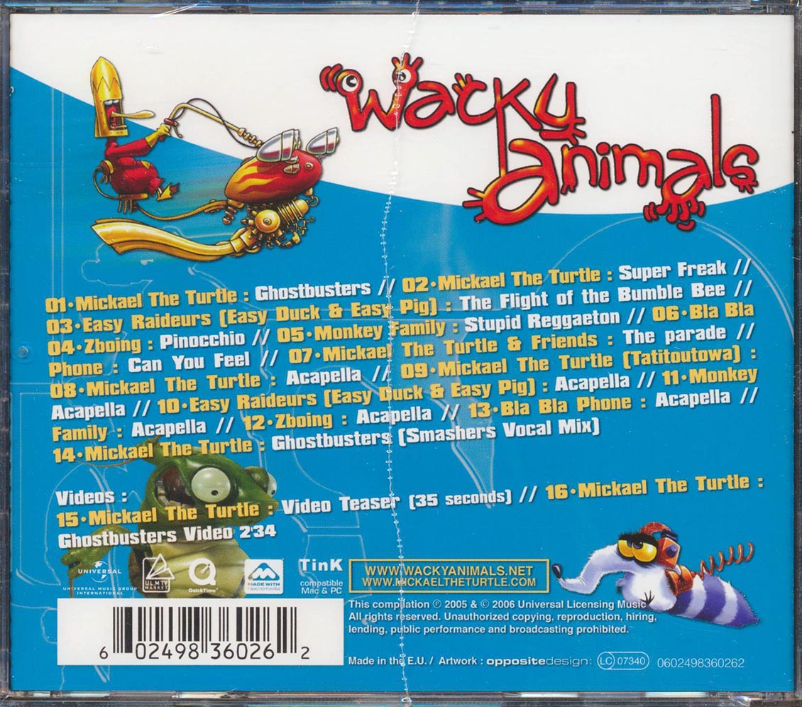Mickael The Turtle, Monkey Family, Easy Duck & Easy Pig, Etc. - Wacky Animals Music CD