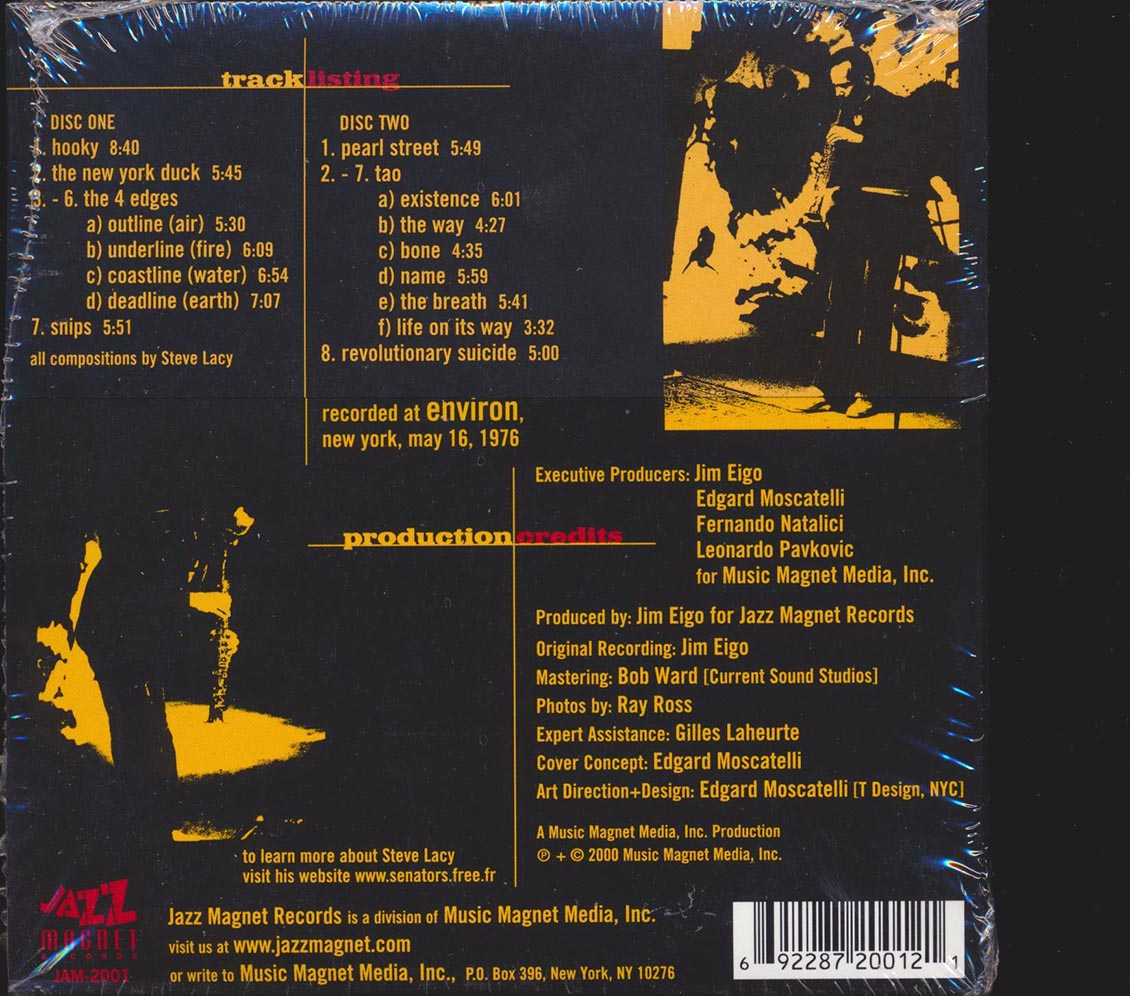 Steve Lacy - Snips: Live At Environ (deluxe mini-LP slipsleeve edition) Music CD