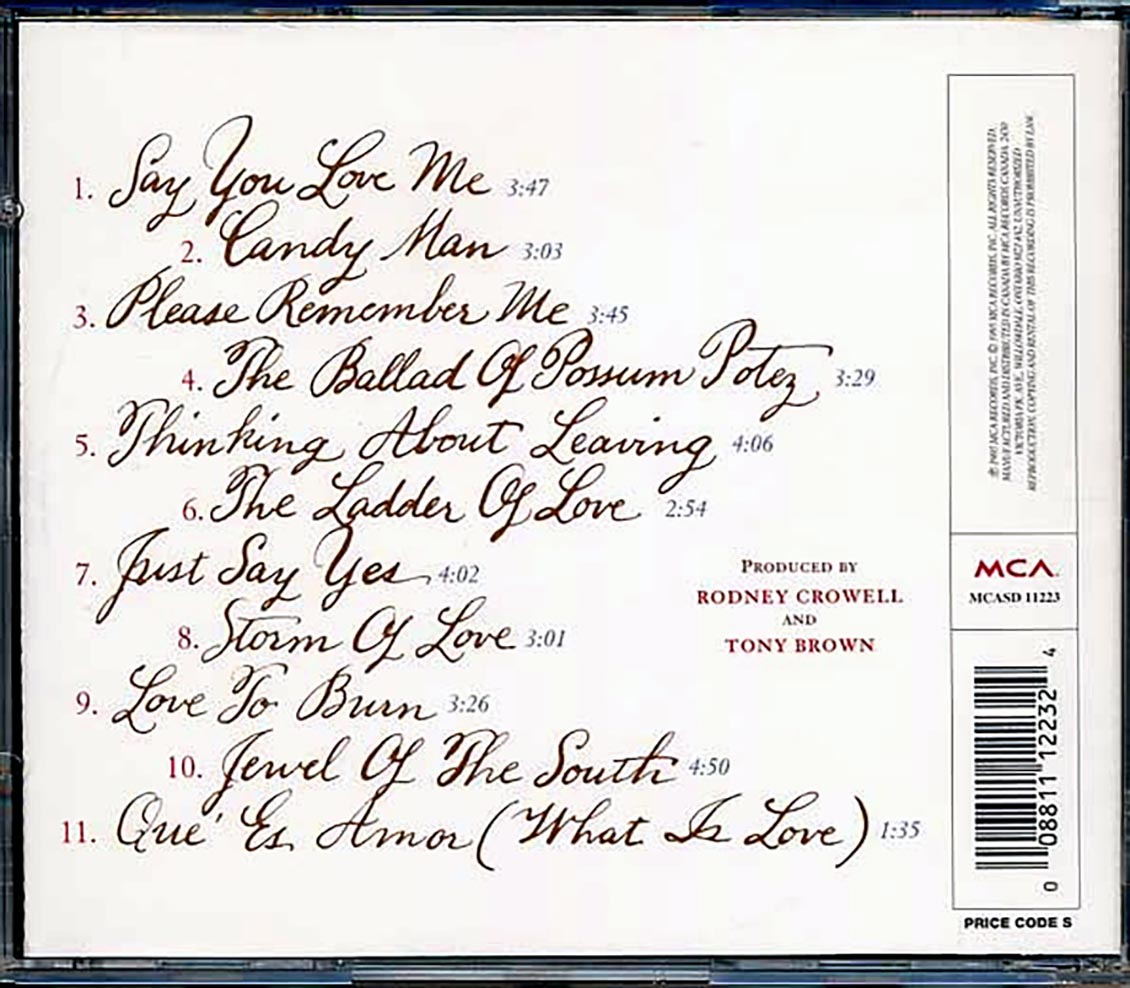 Rodney Crowell - Jewel Of The South (incl. large booklet) Music CD