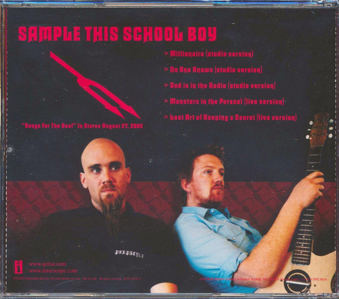 Queens Of The Stone Age Sample This School Boy Music CD